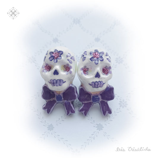 ..Dear Death Earrings | Dark purple, lavender & pink