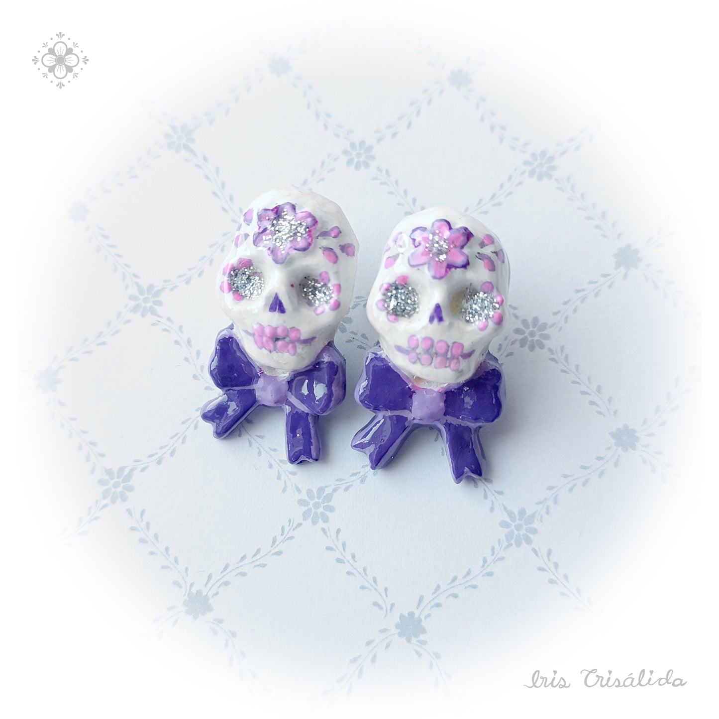 ..Dear Death Earrings | Purple, lilac & pink