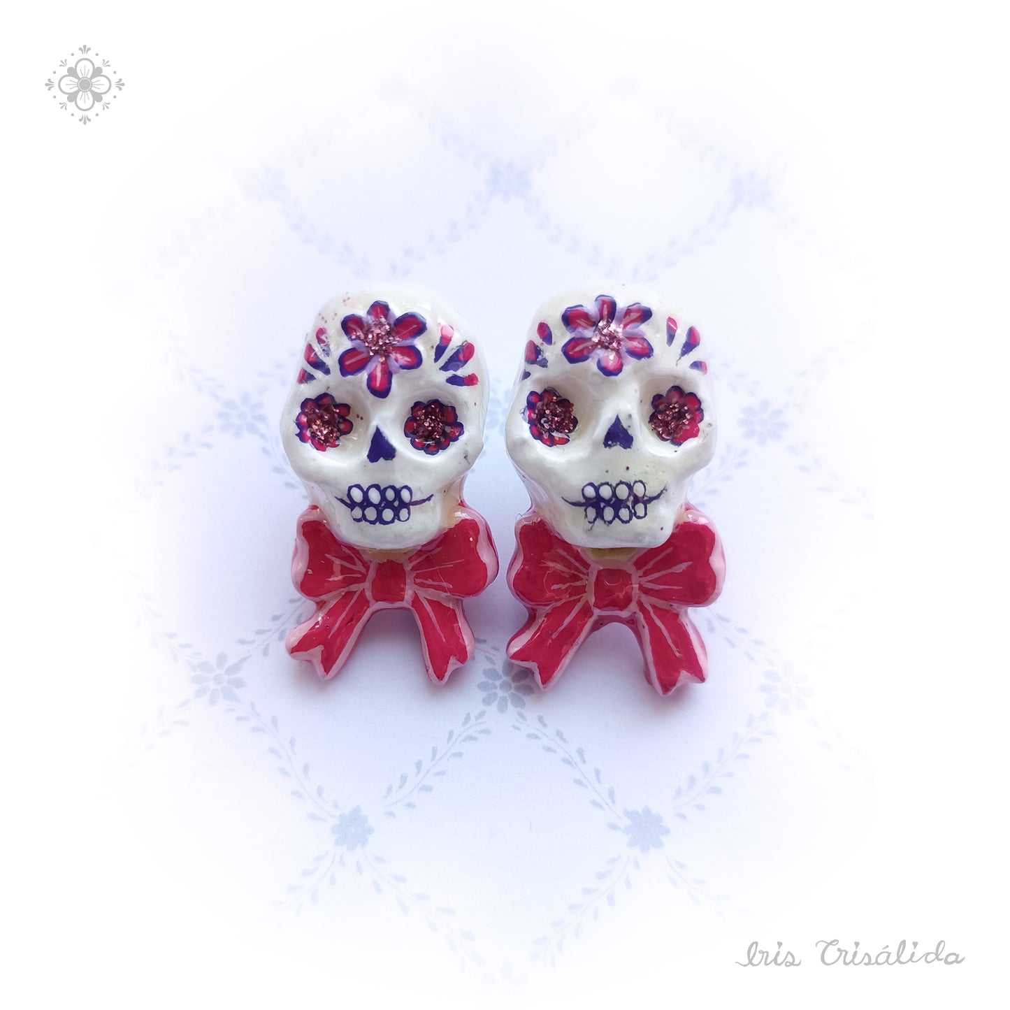 ..Dear Death Earrings | Red, pink & violet