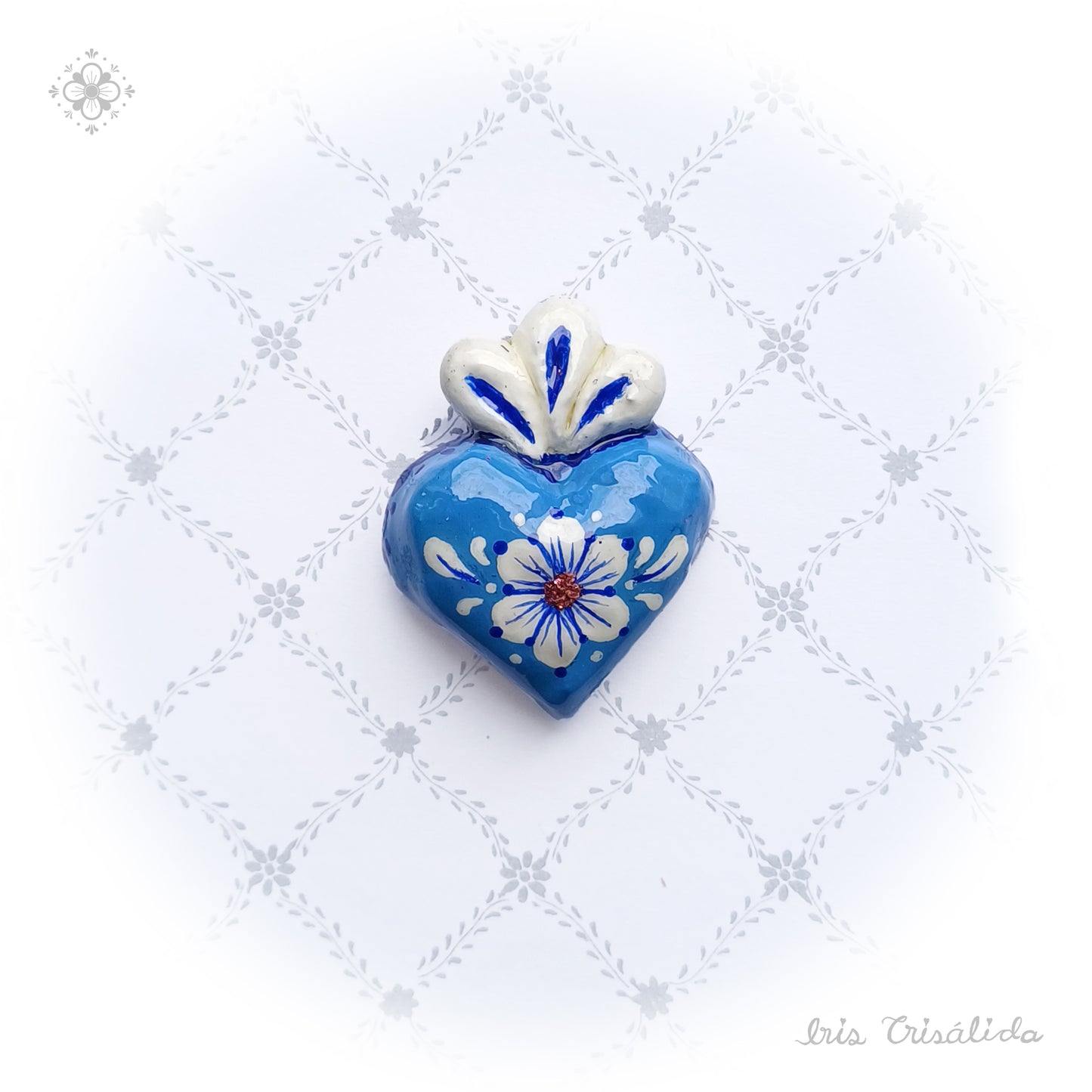 Cherished Heart Pendant | Blue & White