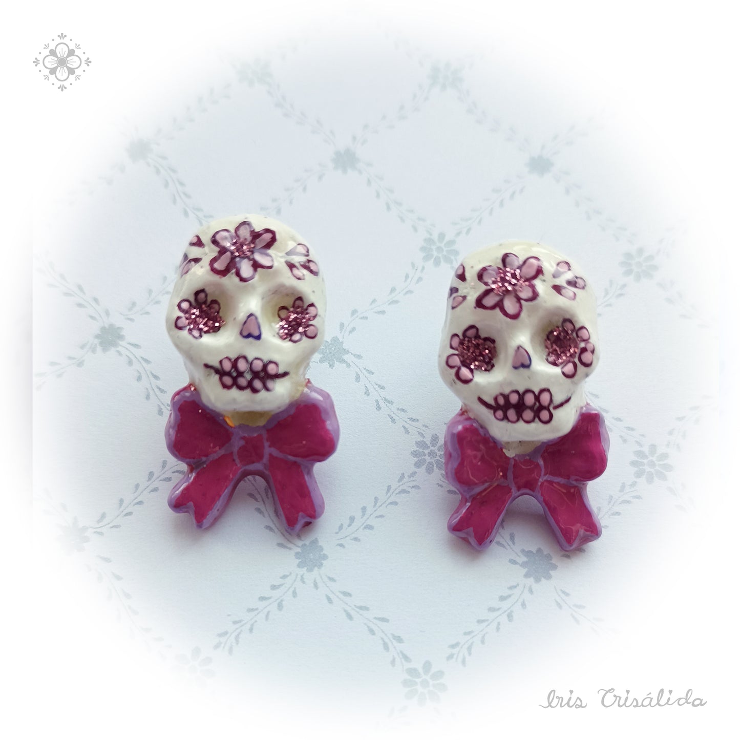 .Dear Death Earrings | Dark magenta & lilac