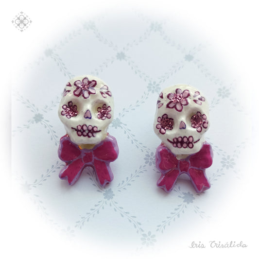 .Dear Death Earrings | Dark magenta & lilac