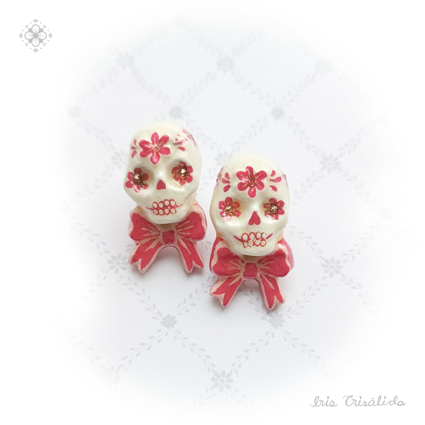 ..Dear Death Earrings | Red & pale pink