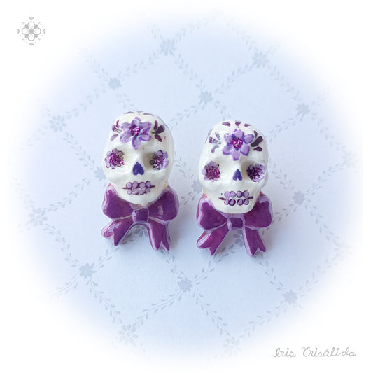 .Dear Death Earrings | Mauve & lilac