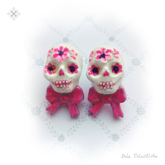 ..Dear Death Earrings | Neon pink & purple