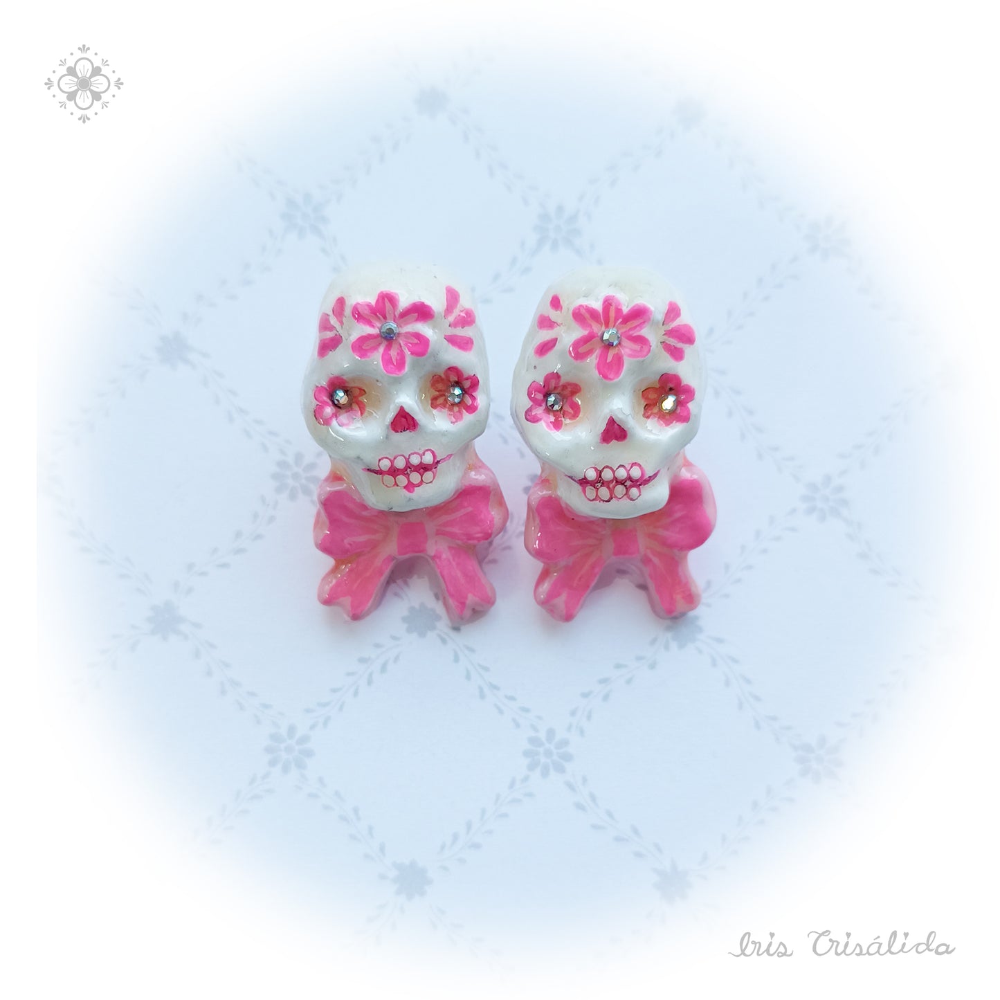 .Dear Death Earrings | Pink & pale pink