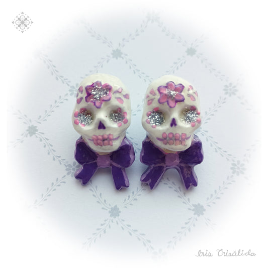 ..Dear Death Earrings | Purple, lilac & pink