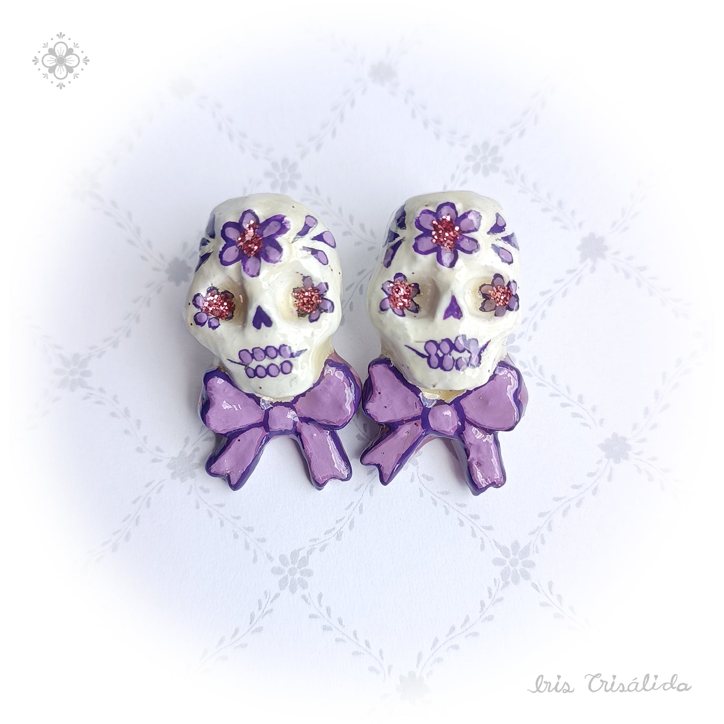 ..Dear Death Earrings | Lilac & purple