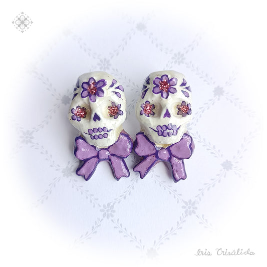 ..Dear Death Earrings | Lilac & purple