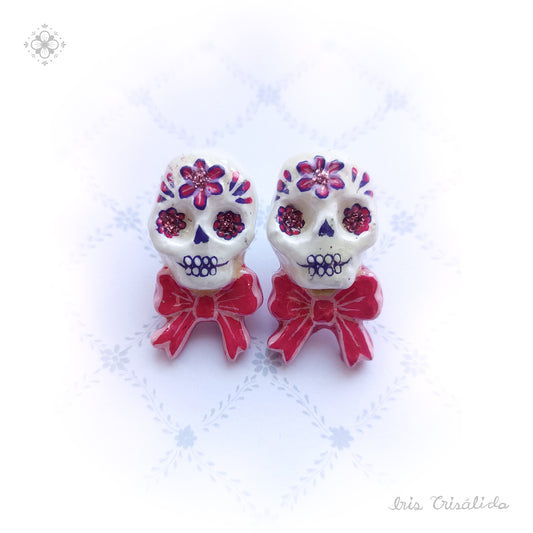 ..Dear Death Earrings | Red, pink & violet